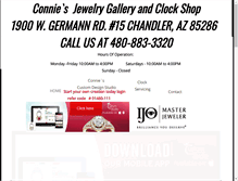 Tablet Screenshot of conniesjewelrygalleryandclockshop.com